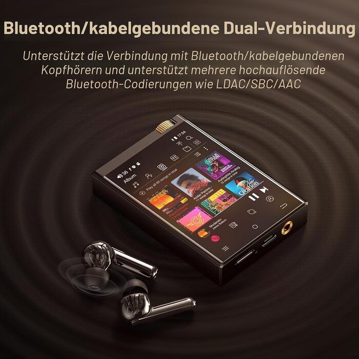 HiFi MP3 плеєр Oilsky 80GB з Android 9.0, Bluetooth та WiFi, цифровий аудіоплеєр з підтримкою DSD512 та Spotify, 2.8