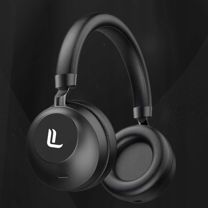Бездротові накладні Bluetooth-навушники Laudberg H1B, чорні, з ANC та кейсом