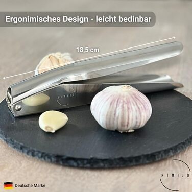 Прес для часнику з нержавіючої сталі - миється в посудомийній машині, стійкий до іржі - міцний та ергономічний, для легкого подрібнення - ідеальний для свіжого часнику