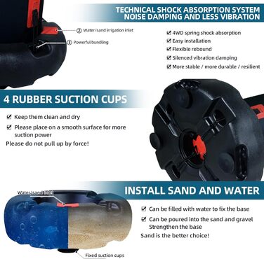 ZERRO Боксерський мішок-підставка, діаметр 30 см, для дітей та дорослих, чорний, з насосом