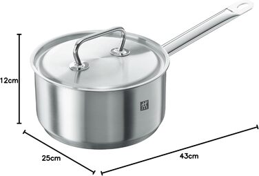 Каструля ZWILLING Twin Classic з нержавіючої сталі, 1 л, для індукційних плит, 20 см