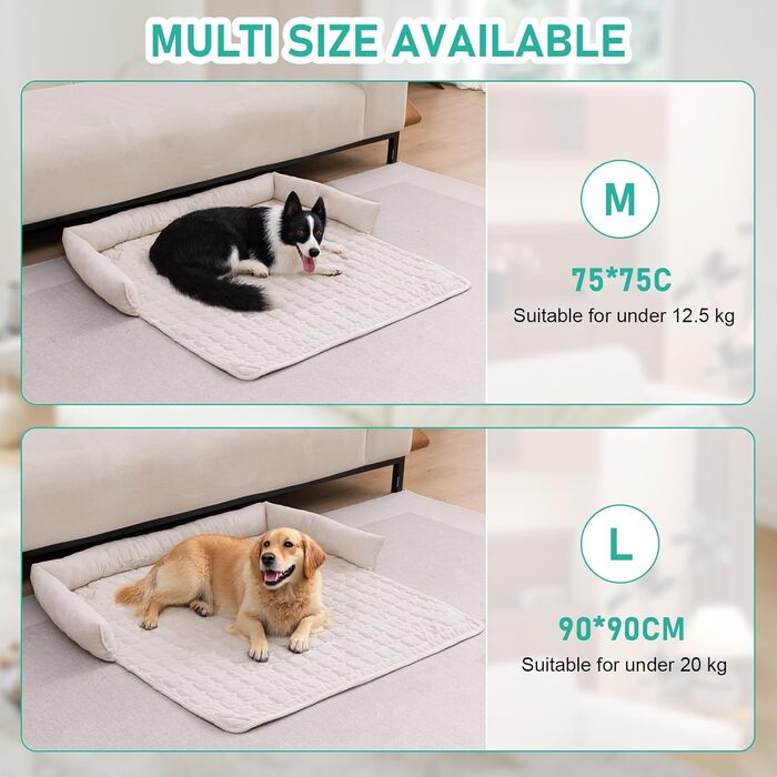 OKYUK Лежанка для собак, м'яка та зручна, лежанка-кошик, диван для собак, чохол для дивана, ручне прання, неслизька, підходить для собак з довгою шерстю (темно-сірий, 75x75x13 см) (90x90x10 см, бежевий)