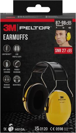 Навушники Peltor Optime I H510A - захист від шуму до 98 dB (SNR 27dB), жовті, 1 шт.