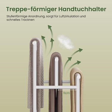 Підставка для рушників EUGAD з 3 полицями, з металу та ДСП, для ванної кімнати