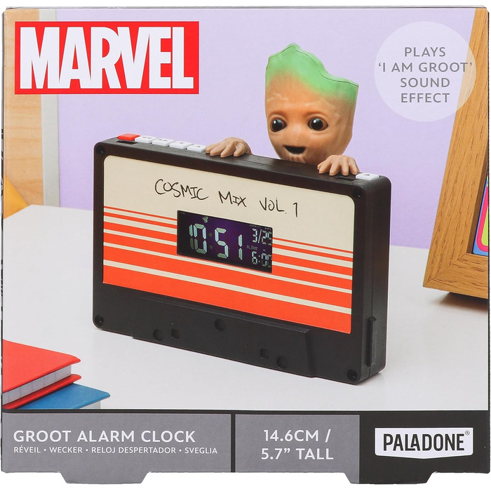 Paladone Marvel I Am Groot Alarm Clock - Officially Licensed Guardians of the Galaxy Digital Clock with Alarm Timer, Living & Bedroom Decoration for Superhero Fans, Collector's Gift - 5.7