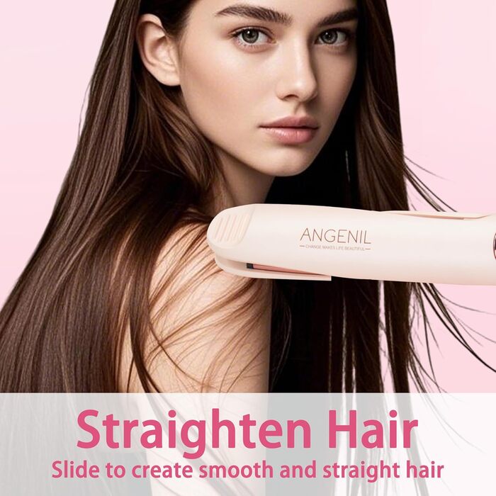 Випрямляч для волосся ANGENIL Pro Ceramic Twist 2-в-1 рожевого кольору: випрямлення, завивка, хвилі. З термостійким килимком