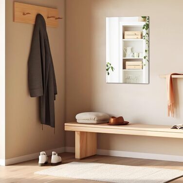 Дзеркало настінне прямокутне 40x60 см без рами, сучасне для ванної кімнати, HD скляне дзеркало