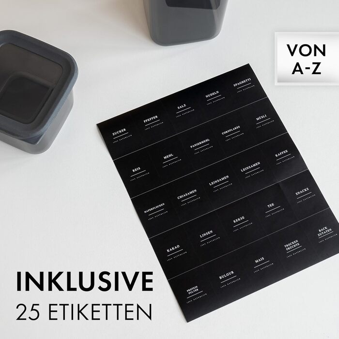 Герметичні контейнери для зберігання з кришкою [набір 12 шт] – Складні та економні контейнери для кухні – Ідеально підходять для борошна, макаронів, мюслі та іншого – Набір контейнерів для продуктів у антрацитовому кольорі