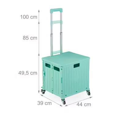 Relaxdays Folding Shopping Trolley with Swivel Wheels