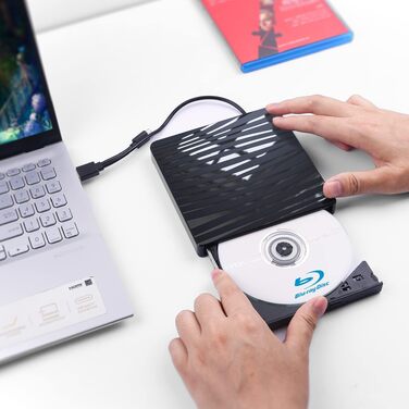 Зовнішній DVD-привід USB 3.0 та Type-C, портативний CD/DVD+/-RW записувач (Blu-ray) для ноутбука, ПК, MacBook, Windows, macOS, Linux