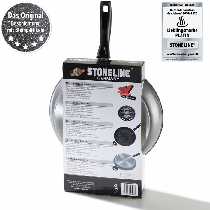Сковорода STONELINE 16 см з антипригарним покриттям (камінь), для індукційних плит, алюмінієва, чорна