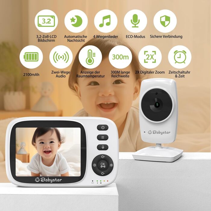 Дитячий відеоняня Babystar MC632A з камерою, 3.2