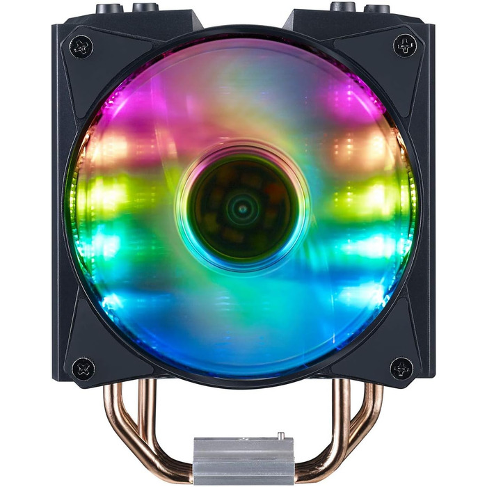 Охолоджувач CPU Cooler Master MasterAir MA410M з RGB підсвічуванням: двотурна конструкція, 6 heatpipes, тихий вентилятор SF120R