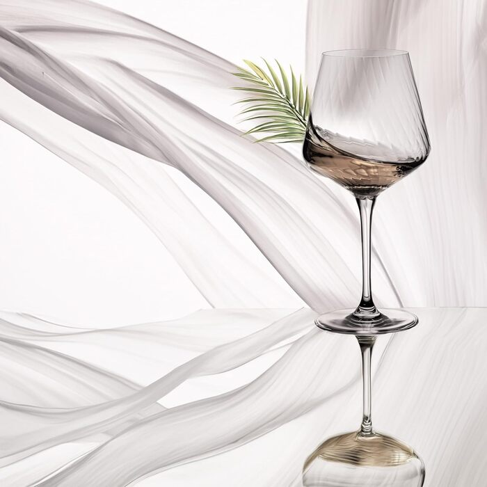 Набір з 6 білих винних келихів 'London' 460мл з кристалічного скла, з рифленням. Келихи для Різлінг, Шардоне (2 шт.)