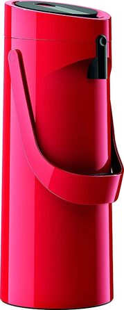 Emsa 515708 Ponza Pump Thermos, Insulated Carafe, Thermos Flask, 1.9L Capacity, Insulated Mug, Pressure Lever, Detachable Drip Tray, Red, 17 x 16.5 x 39 cm