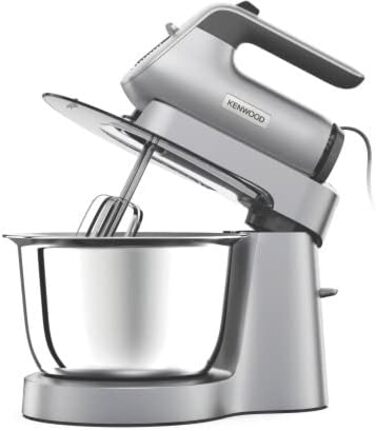 Міксер Kenwood Chefette HMP54.000SI – ручний і стаціонарний, 3,5 л, нержавіюча сталь, 650 Вт, регульована швидкість, сріблястий