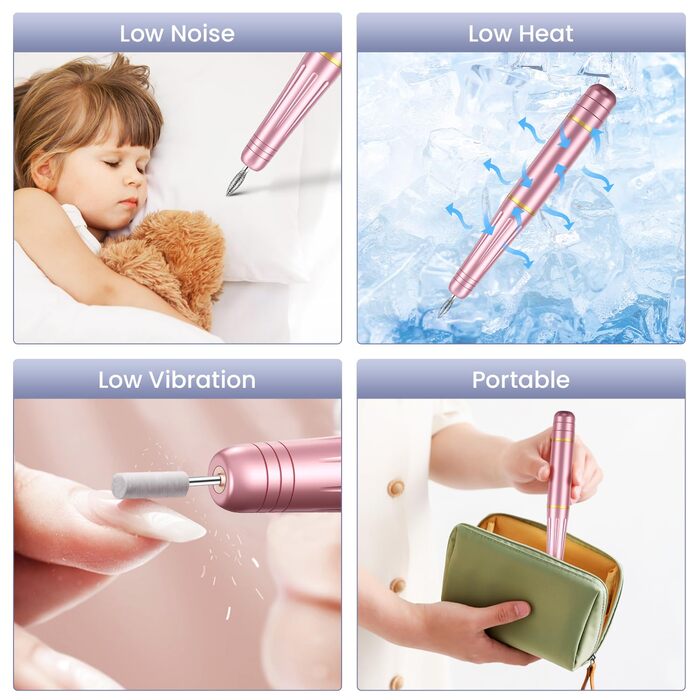 Електричний набір для манікюру та педикюру Nagelfräser 11 в 1: фрезер, полірувальник, 20000 об/хв, для гель-лаку, акрилу, шліфування