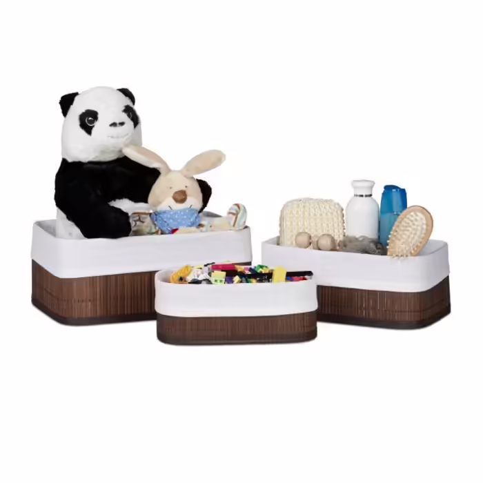 Relaxdays Bathroom Storage Basket 3-Piece Set