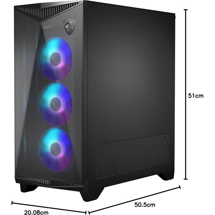 Корпус ПК MSI MPG GUNGNIR 300R Airflow - Mid-Tower з загартованим склом, підтримка ATX/M-ATX/Mini-ITX, 4 x 120mm ARGB вентилятори, магнітний фільтр пилу, USB 3.2 Gen 2x2 Type-C