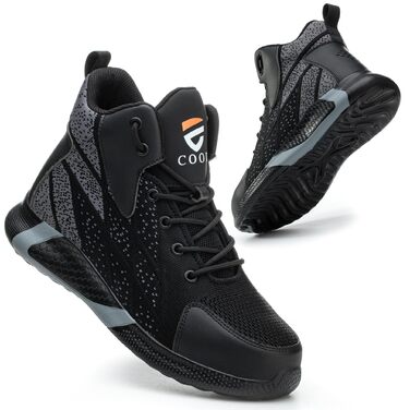 Зручні захисні черевики для чоловіків та жінок. Легкі робочі черевики з металевим підноском, спортивного стилю, антиковзаюча підошва, дихаючі, розміри 37-46 EU, зелені (43 EU, чорні)