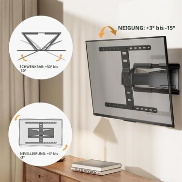 Настінний кронштейн для телевізора VALUE Ultra-Slim, для діагоналей 43-90 дюймів, навантаження до 50 кг