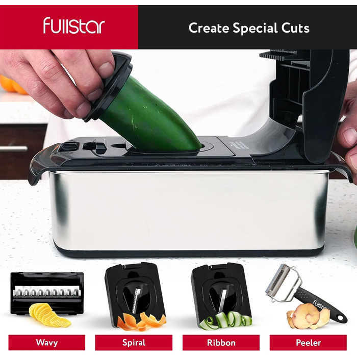 Мандоліна для овочів та фруктів 14-в-1 PRO з нержавіючої сталі, чорна: слайсер, шинковка, тертак, нарізчик для огірків, цибулі, картоплі, сиру