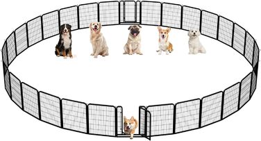 Вольєр для цуценят Yaheetech 8-секційний, вольєр для собак з замком, переносна сумка та кріпильні ремені, для дому та саду, легка збірка (80см, 24шт)