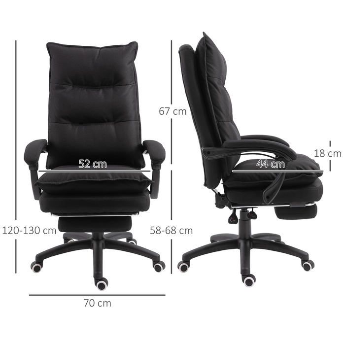 Vinsetto Office Chair with Massage Function, Ergonomic Desk Chair with Recline and Swivel Features, and Footrest, Black