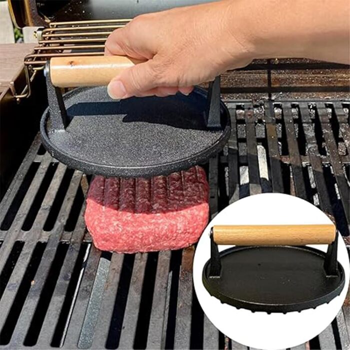 Прес для гриля Küchenprofi BBQ 1кг, чавун, ручка з палісандра, для стейку, бекону, шніцеля