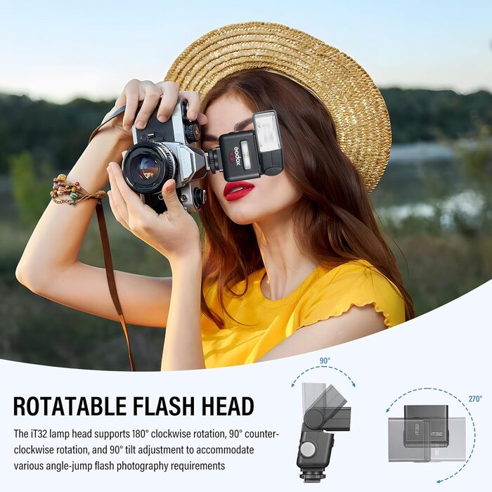 Godox IT32: Світловий прилад для камери Canon з TTL, X5C, GN18, 510 спахів, сенсорний екран та LED-підсвічуванням