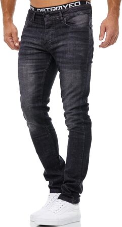 Чоловічі джинси Merish Slim Fit 1512 Stretch Denim (32W/32L, Чорний)