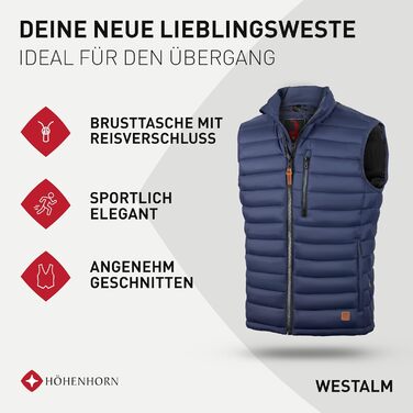 Чоловіча степлена жилетка Höhenhorn Westal темно-синього кольору 3XL - спортивна куртка
