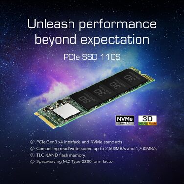 SSD накопичувач Transcend B MTE110S 128GB NVMe PCIe Gen3 x4 M.2 2280 3D TLC NAND