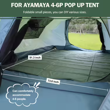 AYAMAYA Tent 4-6 People Waterproof, Pop-up Tents Family Tent [5 Windows] Huge Camping Tent Double-walled Throw Tent Shelter 6-Person Tent with Vestibule for Outdoor Sports, Picnic, Hiking, Travel