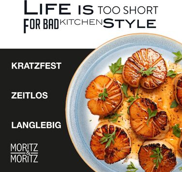 Столовий сервіз Moritz & Moritz TARENTO на 12 осіб, 48 предметів, синій — елегантний набір посуду зі стонованої кераміки: 12 обідніх тарілок, 12 десертних тарілок, 12 супових тарілок, 12 чашок