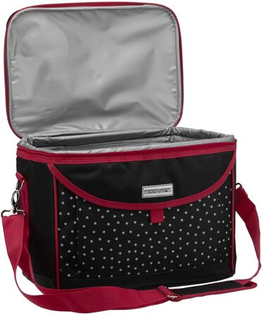 Кühltasche 22 L Picknick Kühlbox 35 x 24 x 27 cm - Farbauswahl (Schwarz Weiß Gepunktet) - Холодильна сумка Андора 22 л для пікніка, 35 x 24 x 27 см, чорно-біла в горошок
