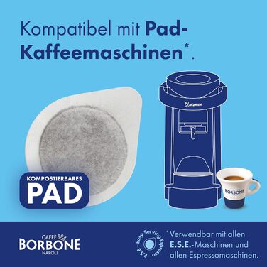 Кавові пади Caffè Borbone Rote Miscela (Червона суміш), сумісні з ESE системою 44 мм, біорозкладні, 150 шт