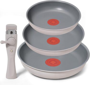 Набір сковорідок Induktion 4 шт. з термоіндикатором, антипригарне покриття, сумісний з усіма плитами, для кухні та кемпінгу