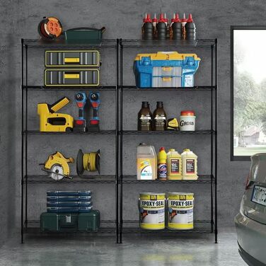 Nilpferd® Metal Wire Shelving Unit - 5 Shelves (89x39x179cm)