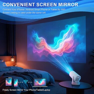 Портативний проєктор 4K з Wi-Fi 6/BT5.0, 170 ANSI люмен, Android 11 (HY300Plus)