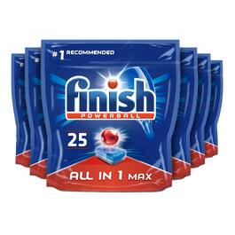Таблетки для посудомийних машин Finish All in 1 Max Regular, 150 шт (25 упаковок по 6 шт), оригінал