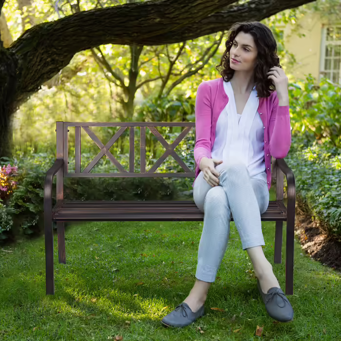 Relaxdays Metal Garden Bench