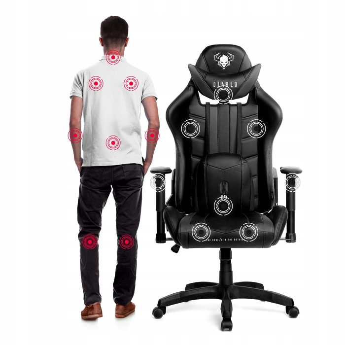 Ігрове крісло Diablo Chairs Diablo X-Ray L, екошкіра, чорне