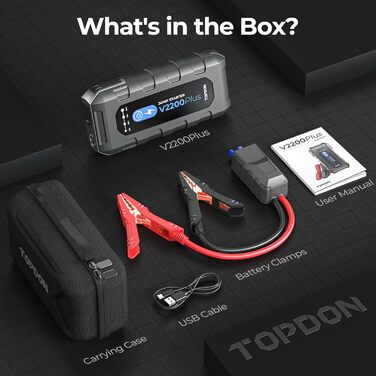TOPDON V2200Air: Портативний пусковий пристрій та компресор для авто (2200A, 150PSI)