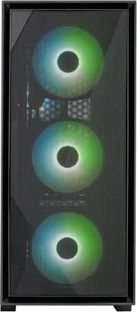 Корпус ПК Aerocool GEOFLOW GBKV2 Micro ATX з 3 RGB вентиляторами та сітчастою передньою панеллю (Чорний)