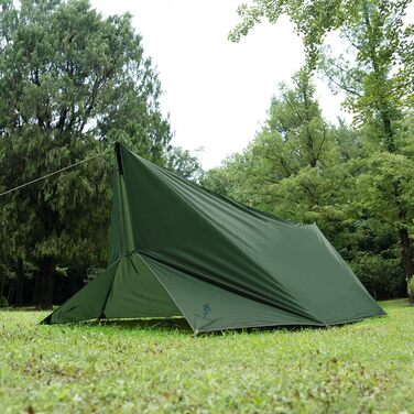 FREE SOLDIER 3x3.2m Waterproof Tarp - Ultralight Camping Shelter, UV Protection, Military Green