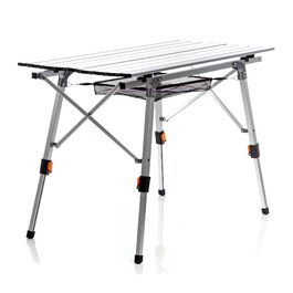 Складний кемпінговий столик Wiltec 70x69 см з алюмінієвою рамою та сумкою для транспортування - садовий, похідний, складаний стіл