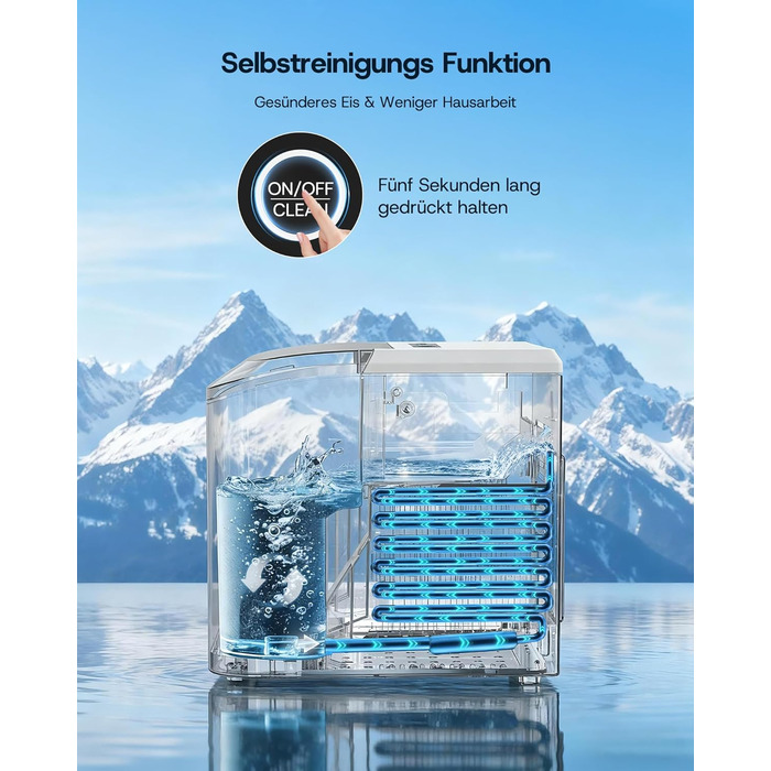 Машина для приготування льоду Upstreman BI12, біла: швидке охолодження, автоматичне очищення, для дому, офісу