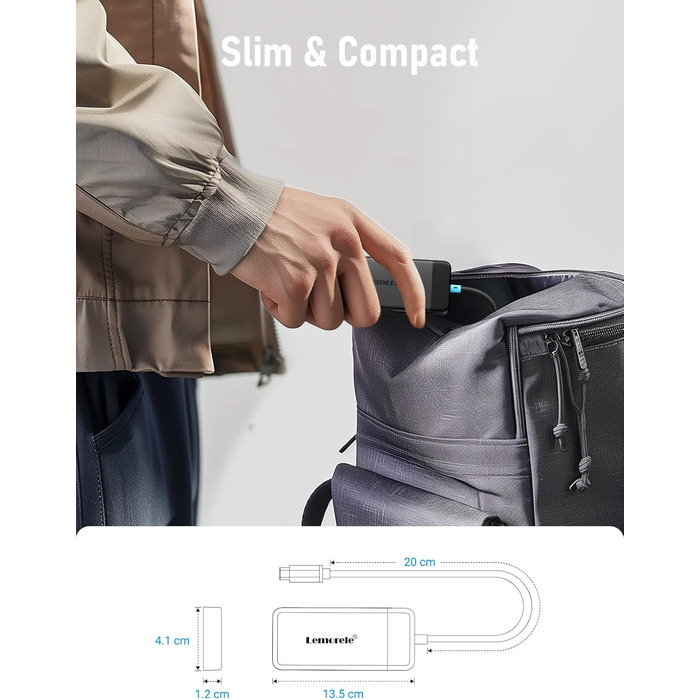 Lemorele Док-станція USB C з хабом Dual HDMI, 2025 Upgrade, 2*HDMI, 3 USB 3.0/2.0, PD 100W, сумісна з Windows, MacBook, Dell, HP, Surface