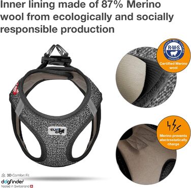 Шлейка для собак Merino Black S, чорна